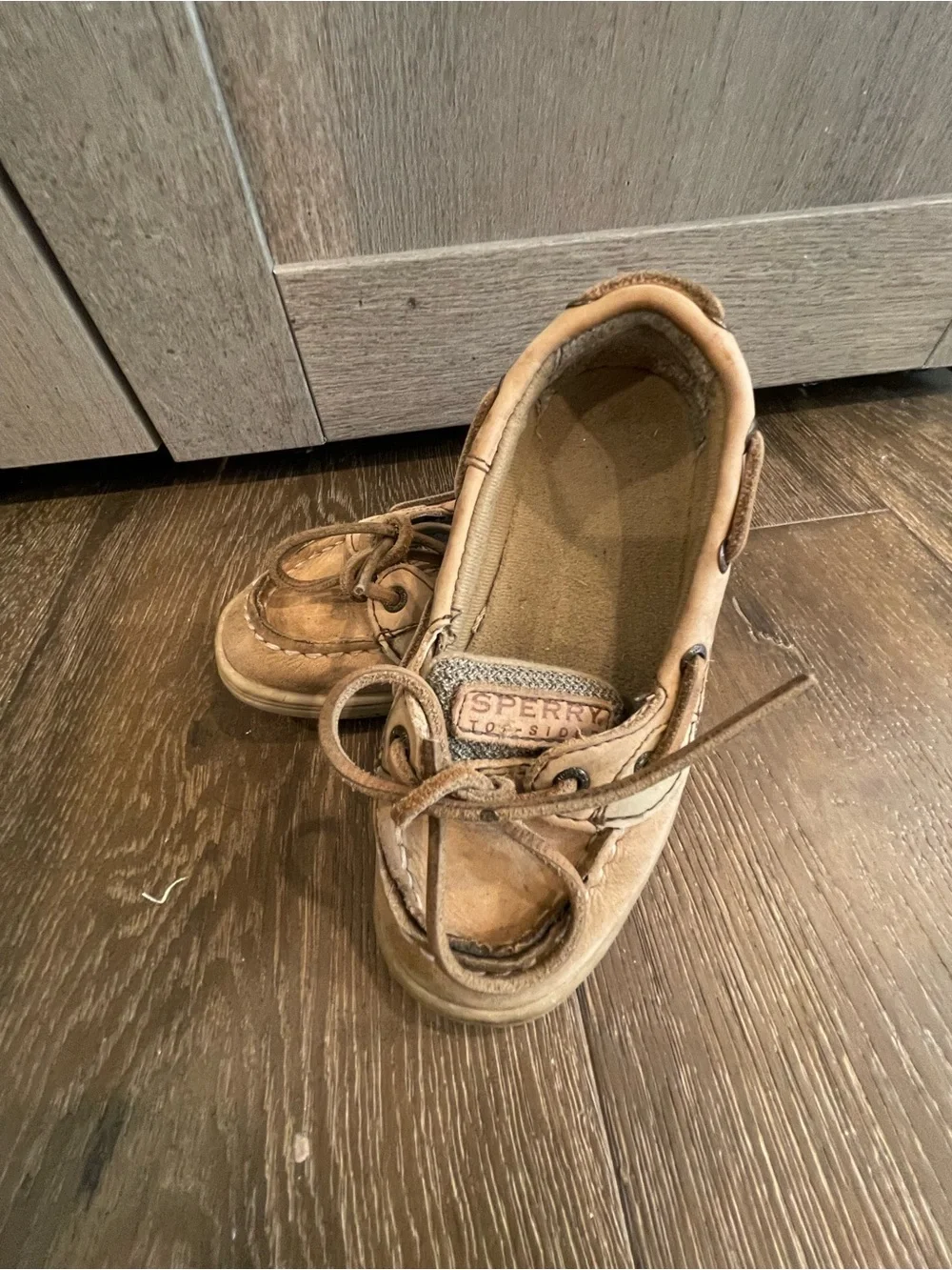 Sperry Kids Light Brown Leather Moccasin Boat Shoes